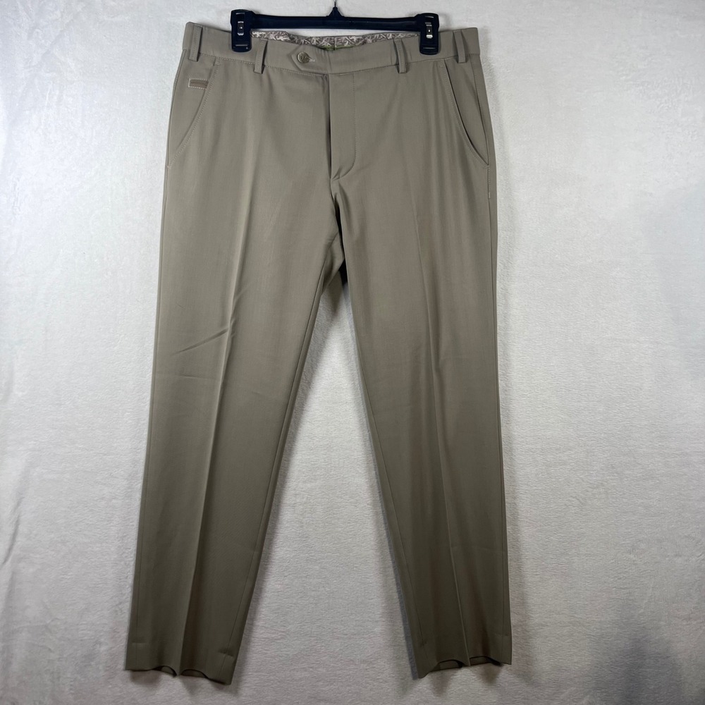 Meyer Bonn Mens Chinos Tan Khaki Sustainable European Dress Pants 34x27.5